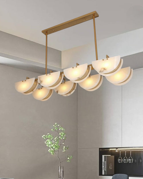 Luxury Marbel Interior Rectangular Chandelier - 8L